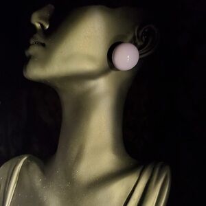 Elegant Purple Ball-shaped Stud Silver Earrings